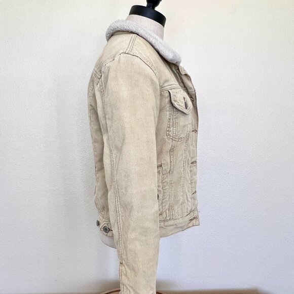 John Galt California - Tan Corduroy - Sherpa Lined - Jacket - Size Small - Picture 9 of 11